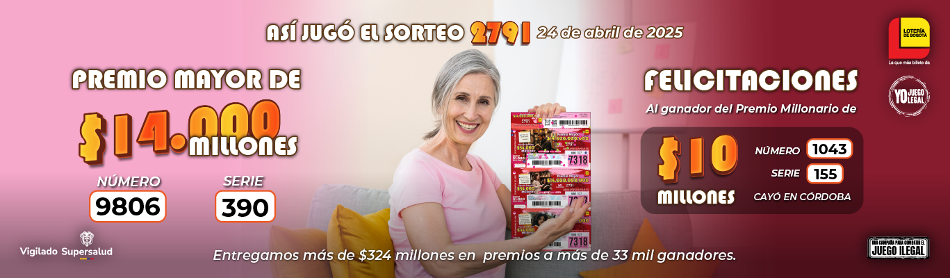 Resultados sorteo 2791